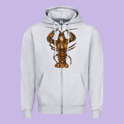 Crawfish Zipper Hoodie Designed By Fadigitalartstudio