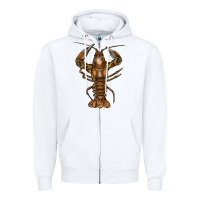 White crawfish Zipper Hoodie - FaDigitalArtStudio
