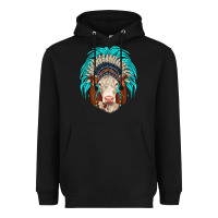 Black hereford indian headdress Heavyweight Hoodie - JahusDesignShop