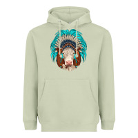 Matcha hereford indian headdress Heavyweight Hoodie - JahusDesignShop