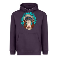 Plum hereford indian headdress Heavyweight Hoodie - JahusDesignShop
