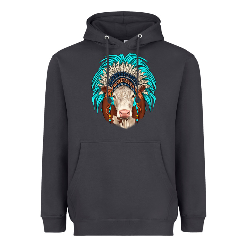 Hereford Indian Headdress Heavyweight Hoodie by JahusDesignShop | Teevron