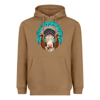 Toasted Coconut hereford indian headdress Heavyweight Hoodie - JahusDesignShop
