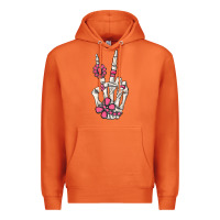 Carrot pink gemstone peace skeleton hand Premium Hoodie - MaliasSmallBusiness