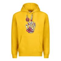 Lemon pink gemstone peace skeleton hand Premium Hoodie - MaliasSmallBusiness