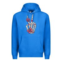 True Royal pink gemstone peace skeleton hand Premium Hoodie - MaliasSmallBusiness