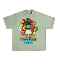 Oil Green messy bun summer vibes Urban Heavy Tee - RanaPortraitStore
