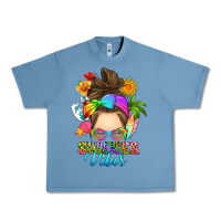 Pebble Blue messy bun summer vibes Urban Heavy Tee - RanaPortraitStore