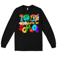 Black 100 days of school Long Sleeve Tee - texasbilliewilder