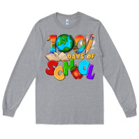 Heather Grey 100 days of school Long Sleeve Tee - texasbilliewilder