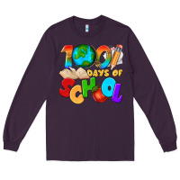 Plum 100 days of school Long Sleeve Tee - texasbilliewilder