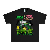 Black just a girl who loves tractors Urban Heavy Tee - BarkalooDesign