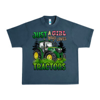 Midnight Navy just a girl who loves tractors Urban Heavy Tee - BarkalooDesign