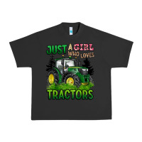 Pigment Black just a girl who loves tractors Urban Heavy Tee - BarkalooDesign