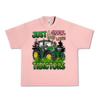 Salmon just a girl who loves tractors Urban Heavy Tee - BarkalooDesign