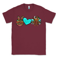 Burgundy peace love thanksgiving turkey Classic Tee - RanaPortraitStore