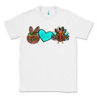 White peace love thanksgiving turkey Classic Tee - RanaPortraitStore