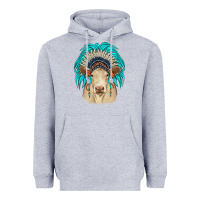 Heather Grey charolais indian headdress Heavyweight Hoodie - JahusDesignShop