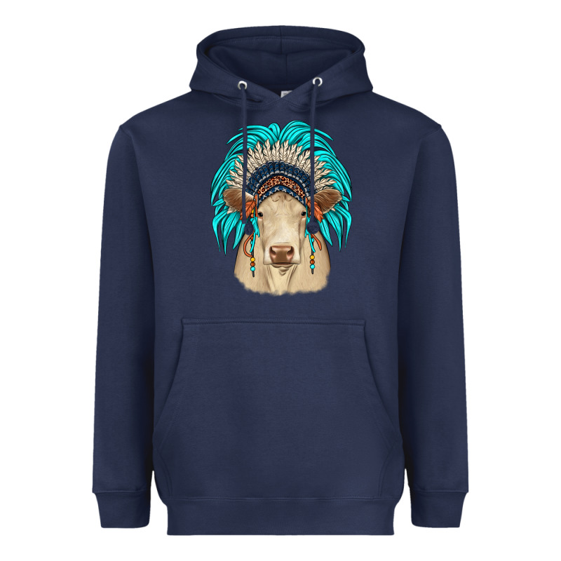Charolais Indian Headdress Heavyweight Hoodie by JahusDesignShop | Teevron