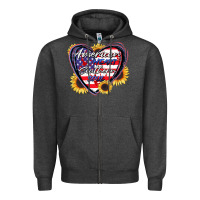Charcoal Heather American heart southern soul Zipper Hoodie - CowGirlArtShop
