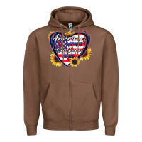 Chestnut American heart southern soul Zipper Hoodie - CowGirlArtShop