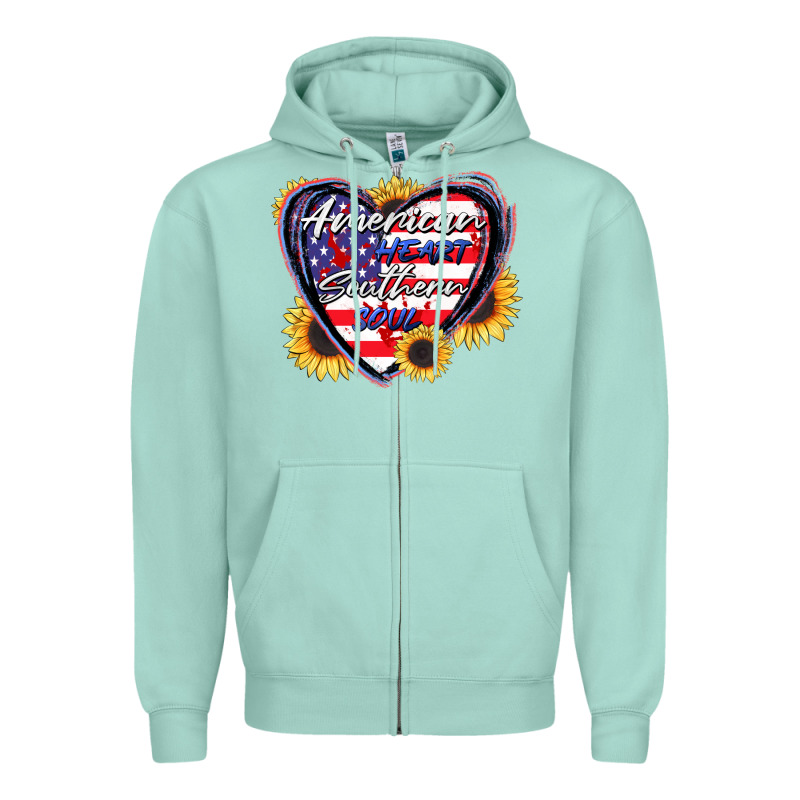 American Heart Southern Soul Zipper Hoodie by CowGirlArtShop | Teevron