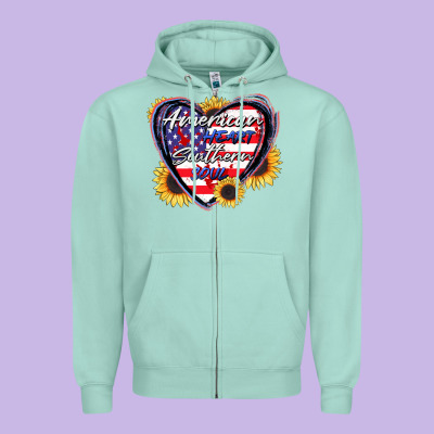 American Heart Southern Soul Zipper Hoodie Designed By Cowgirlartshop