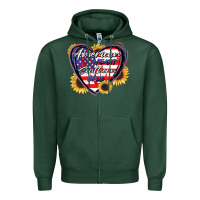 Sports Green American heart southern soul Zipper Hoodie - CowGirlArtShop