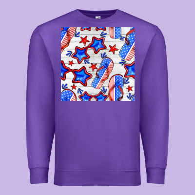 4th Of July Flip Flops Seamless Pattern Premium Sweatshirt Designed By Bundleandbundleshop