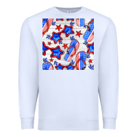 White 4th of july flip flops seamless pattern Premium Sweatshirt - BundleAndBundleShop