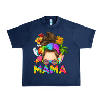 Navy messy bun mama summer Urban Heavy Tee - RanaPortraitStore