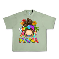 Oil Green messy bun mama summer Urban Heavy Tee - RanaPortraitStore