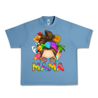 Pebble Blue messy bun mama summer Urban Heavy Tee - RanaPortraitStore