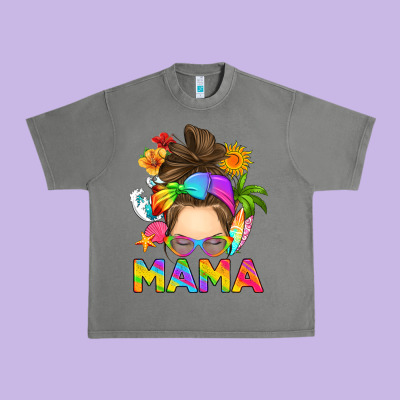 Messy Bun Mama Summer Urban Heavy Tee Designed By Ranaportraitstore