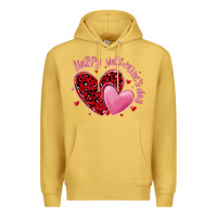 Antique Gold happy valentine's day hearts Premium Hoodie - MaliasSmallBusiness