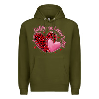 Army Green happy valentine's day hearts Premium Hoodie - MaliasSmallBusiness
