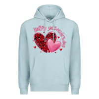 Blue Mist happy valentine's day hearts Premium Hoodie - MaliasSmallBusiness
