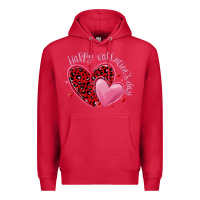 Cardinal happy valentine's day hearts Premium Hoodie - MaliasSmallBusiness