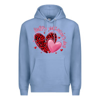 Colony Blue happy valentine's day hearts Premium Hoodie - MaliasSmallBusiness