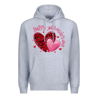 Heather Grey happy valentine's day hearts Premium Hoodie - MaliasSmallBusiness