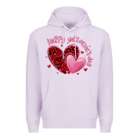 Lilac happy valentine's day hearts Premium Hoodie - MaliasSmallBusiness