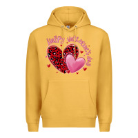 Mustard happy valentine's day hearts Premium Hoodie - MaliasSmallBusiness