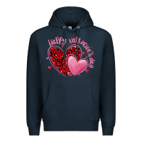 Navy happy valentine's day hearts Premium Hoodie - MaliasSmallBusiness