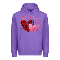 Purple happy valentine's day hearts Premium Hoodie - MaliasSmallBusiness