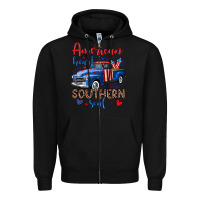 Black American heart southern soul truck Zipper Hoodie - Neo Western