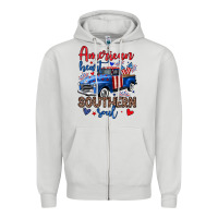 Dove Grey American heart southern soul truck Zipper Hoodie - Neo Western