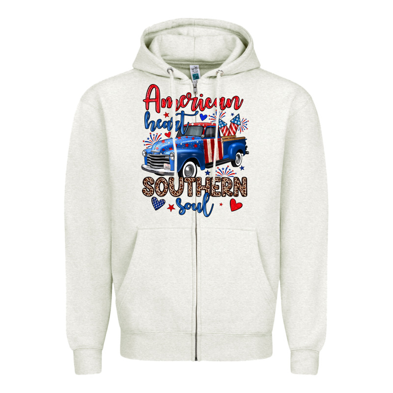 American Heart Southern Soul Truck Zipper Hoodie by Neo Western | Teevron