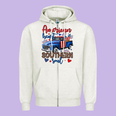 American Heart Southern Soul Truck Zipper Hoodie Designed By Neo Western