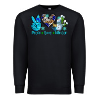 Black peace love winter ado Premium Sweatshirt - AdoDesignShop