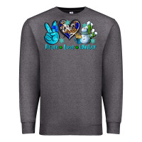 Charcoal Heather peace love winter ado Premium Sweatshirt - AdoDesignShop